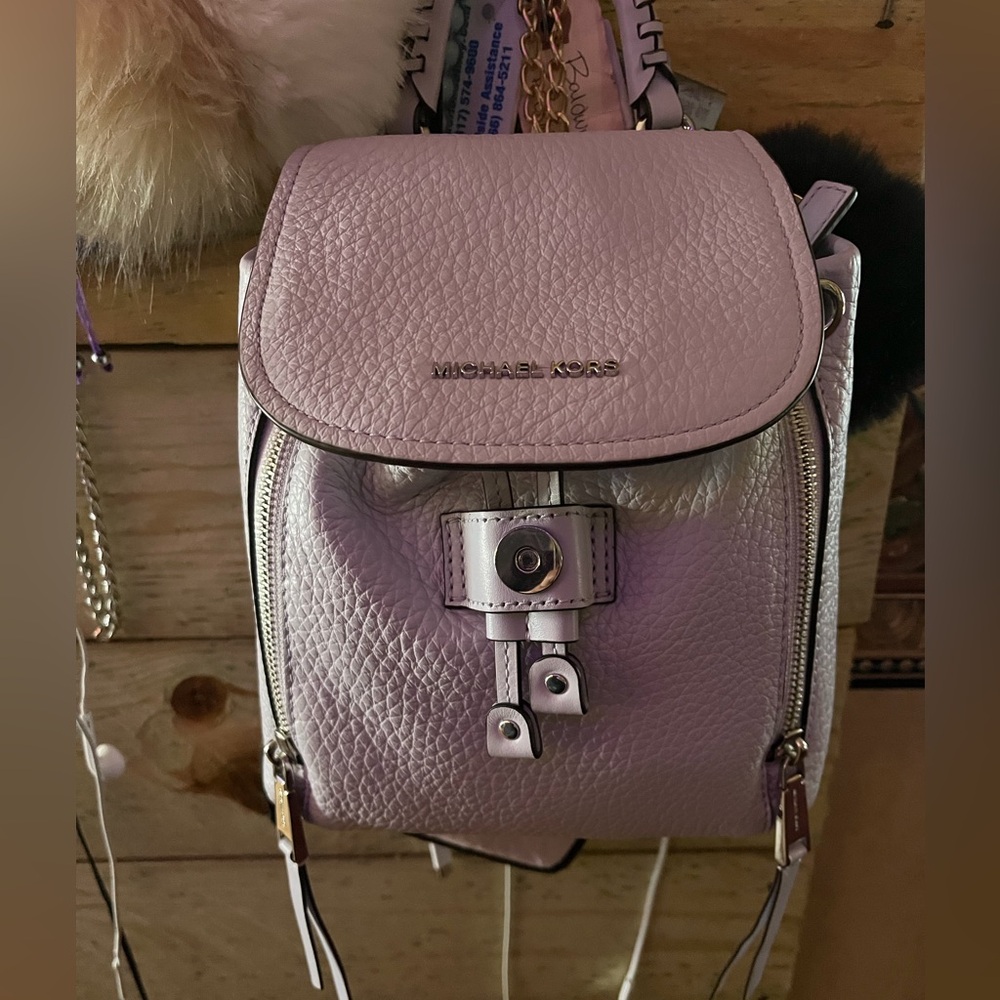 Michael KorsViv soft lilac mist Extra-small Pebbled Leather Mini Backpack - Picture 2 of 16